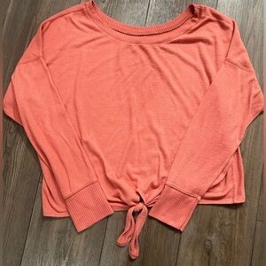 Abercrombie & Fitch Coral Tie Front Lightweight Sweater Pullover Women’s XL